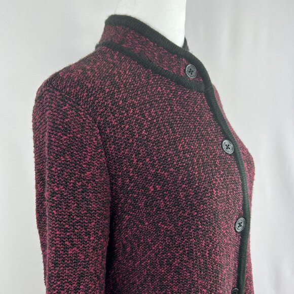Karl Lagerfeld quiet-luxury burgundy black knit cardigan – Women’s Medium M - Picture 4 of 11
